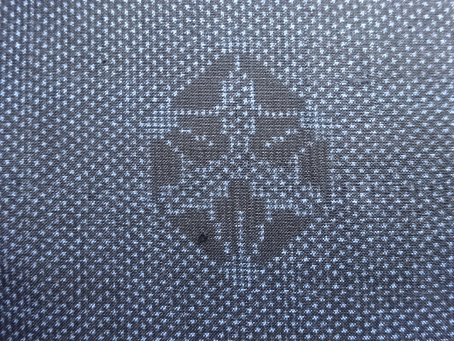 JAPANESE KIMONO / ANTIQUE KIMONO / SILK / DORO OSHIMA TSUMUGI / WOVEN ABSTRACT PATTERN